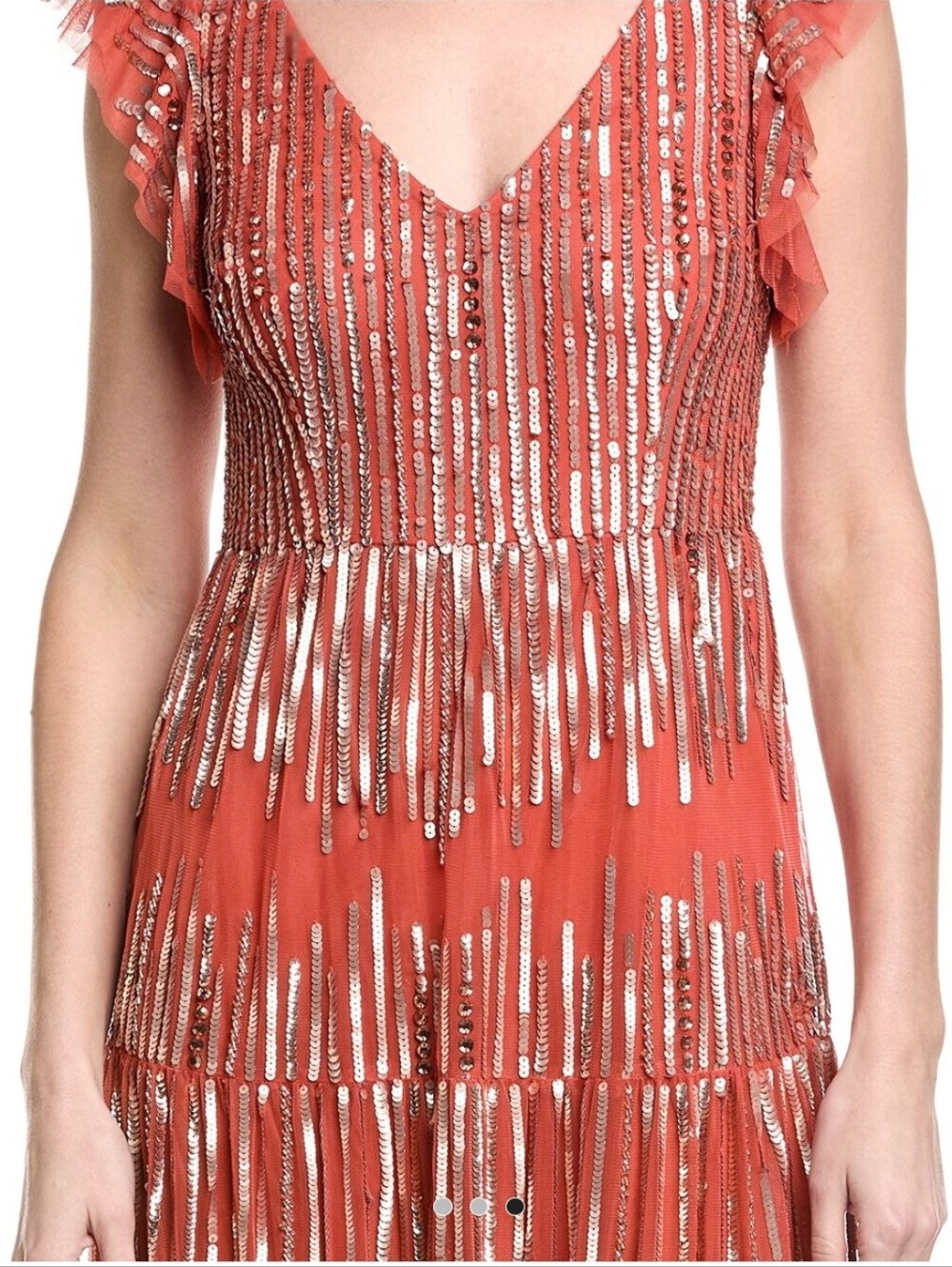 The Adrianna Papell Beaded Mesh Tier Dress